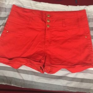 Women’s high waisted red shorts